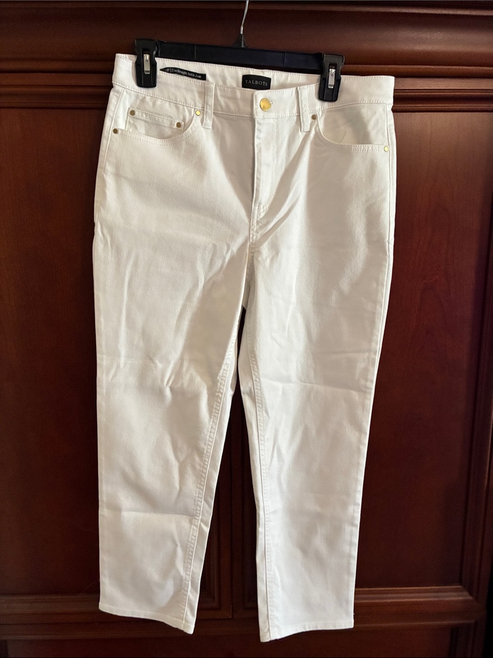 Talbots White womens Slim Straight Jeans